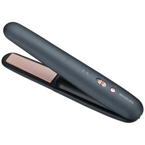 ヘアアイロン ストレート コードレス コイズミ KHS8640H ストレートアイロン 充電式 Type-C 海外OK 手のひらサイズ 小型 温度調整 2段階 160℃ 200℃ プレート 18mm ACアダプター付属 旅行 出張 グレー
