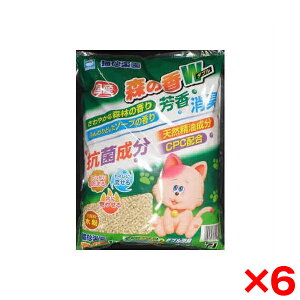 【エントリーでP10倍!24日20:00-27日9:59】 【6個セット】アース・バイオケミカル 猫砂楽園 森の香ダブル 7L
