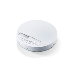 ELECOM LCP-PAPB02WH ホワイト CDプレーヤー コンパクト ポータブル Bluetooth対応 リモコン付属 卓上 イヤホン付属 語学学習