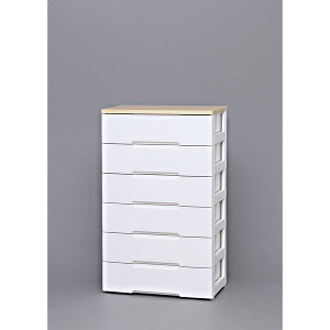 【エントリーでP10倍!24日20:00-27日9:59】 チェスト 6段 収納棚 棚 収納ボックス アイリスオーヤマ アイリス ウッドトップチェスト プラスチック 引出 押入れ HG-726 白 ホワイト 洋服 収納 引き出