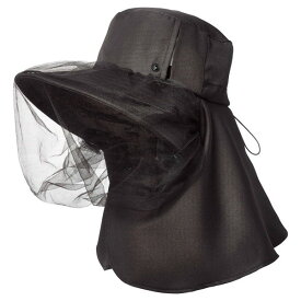 涼やか虫除けガーデニングUV帽子 ブラック コジット