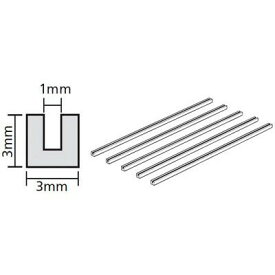 70207 透明プラ材3mmコノ字型棒(5本入) タミヤ