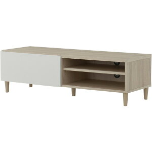 テレビ台 ローボード 北欧 白 ホワイト 収納 鏡面 引き出し かわいい 幅120 TV台 シンプル テレビボード 木目 ナチュラル おしゃれ 4FUL HM35-120L IV オークナチュラル/ブラウン HELM(ヘルム) メーカ