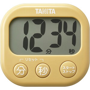 【エントリーでP10倍!24日20:00-27日9:59】 キッチンタイマー でか見えタイマー タニタ 電池式 TD-429-YL マスタードイエロー TANITA タイマー 文字大きい 見やすい リピート機能 シンプル ストラップ