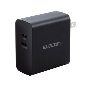 ACDC-PD4570BK ELECOM m[gp\R [d PD65W Type-C×2 ^ y ubN