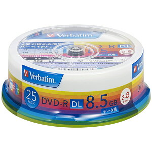 DHR85HP25V1 Verbatim o[xC^f[^pfBA [DVD-R DL 8.5GB PCf[^p 8{Ή 25XshP[X Ch\]