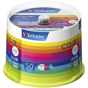 SR80SP50V1 Verbatim o[xC^f[^pfBA [CD-R 700MB PCf[^p 48{Ή 50XshP[X Ch\]