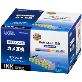 オーム電機 INK-EKAMXL-6P [エプソン互換 カメ 6色パック 増量タイプ]