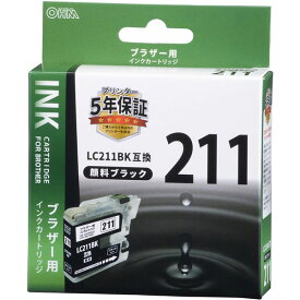 オーム電機 INK-B211B-BK [ブラザー互換 LC211BK 顔料ブラック]