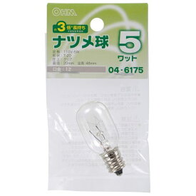 オーム電機 LB-T0205-CLL [ナツメ球 E12/5W クリア]