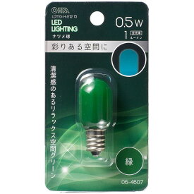 オーム電機 LDT1G-H-E12 13 [LEDナツメ球 装飾用 T20/E12/0.5W/1lm/緑色]