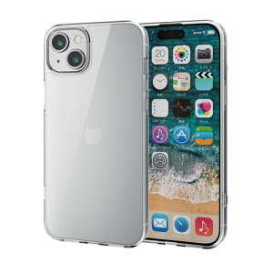 PM-A23BHVCKCR ELECOM �N���A [iPhone15 Plus �P�[�X �n�C�u���b�h �Ռ��z�� �J���������Y�ی�݌v �X�g���b�v�z�[���t �d�x5H]