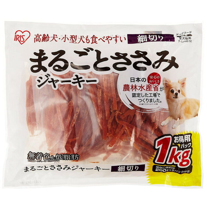 楽天市場 アイリスオーヤマ P Ij Hs1k まるごとささみジャーキー細切り 1kg おやつ ペット 犬用 総合通販premoa 楽天市場店