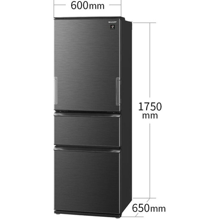 楽天市場】冷蔵庫 374L シャープ SJ-PW37K-H SHARP ダークアッシュ 