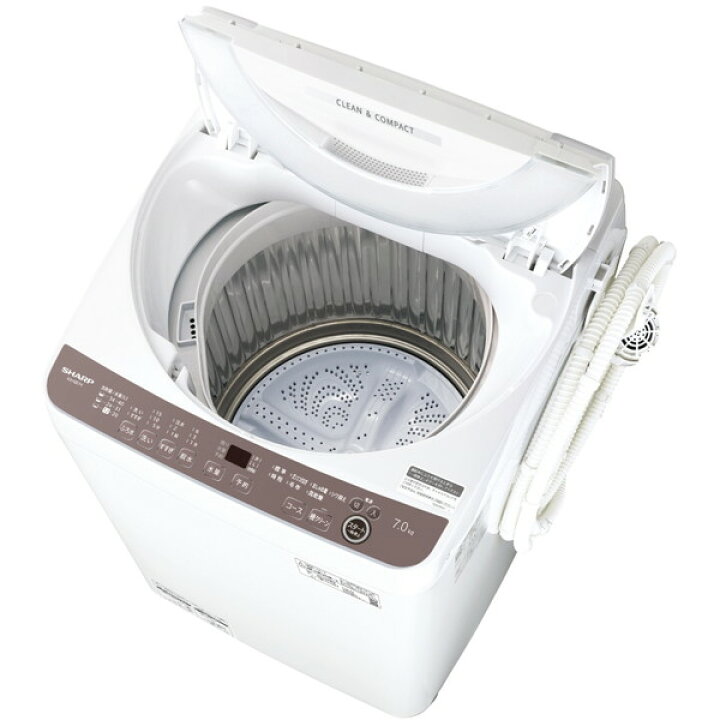 楽天市場】洗濯機 7kg シャープ ES-GE7H-T SHARP ブラウン系 穴なし槽 