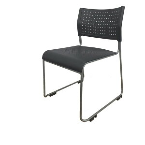 スタッキングチェア 背座樹脂 ブラック ASL-110PP-BK 1脚 アイリスチトセ メーカー直送