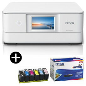 EPSON EP-885AW A4カラーインクジェット複合機/Colorio/6色/無線LAN/Wi-Fi Direct/両面/4.3型ワイドタッチパネル/ホワイト + インクセット