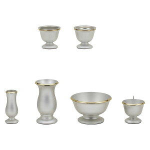 【エントリーでP10倍!24日20:00-27日9:59】 ALTE MEISTER ミルフィ 6点セット 中 ホワイト 仏具 セット 小物 香炉 お線香 花立 お供え 火立