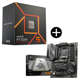 AMD Ryzen5 7600 With Wraith Stealth Cooler 100-100001015BOX CPU (6C/12T 4.0Ghz 65W) + MSI MAG X670E TOMAHAWK WIFI MSI MAG X670E TOMAHAWK WIFI ATXマザーボード セット