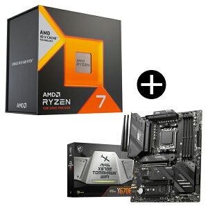 AMD AMD Ryzen7 7800X3D W/O Cooler (8C/16T 4.2Ghz 120W) 100-100000910WOF Q[~OvZbT[ + MSI MAG X670E TOMAHAWK WIFI MSI MAG X670E TOMAHAWK WIFI ATX}U[{[h Zbg