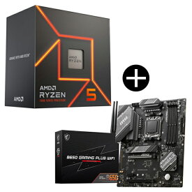 AMD Ryzen5 7600 With Wraith Stealth Cooler 100-100001015BOX CPU (6C/12T 4.0Ghz 65W) + MSI B650 GAMING PLUS WIFI マザーボード セット