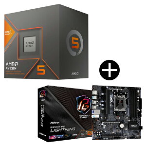AMD Ryzen 5 8600G BOX With Wraith Stealth Cooler CPU + ASRock B650M PG Lightning }U[{[h Zbg