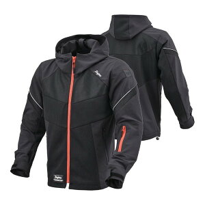 D46840 ジャケット 春夏 ハーフメッシュパーカー DJ-010 ブラック/レッド XLサイズ デイトナ