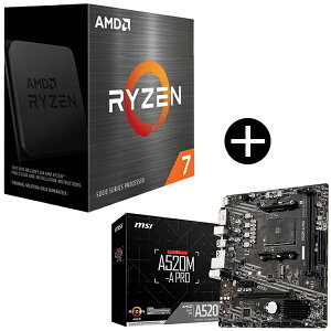 �y�������K�i�z AMD Ryzen 7 5700X W/O Cooler CPU + MSI A520M-A PRO �}�U�[�{�[�h �Z�b�g�yKK9N0D18P�z