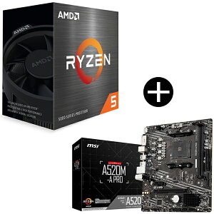 �y�������K�i�z AMD Ryzen 5 5500 Wraith Spire Cooler CPU + MSI A520M-A PRO �}�U�[�{�[�h �Z�b�g�yKK9N0D18P�z