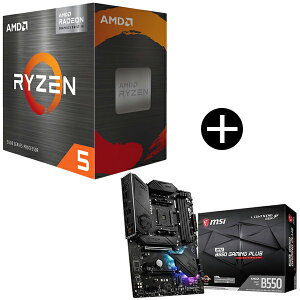 AMD Ryzen 5 5500GT BOX With Wraith Stealth Cooler CPU + MSI MPG B550 GAMING PLUS ATX}U[{[h(AMD B550`bvZbg) Zbg