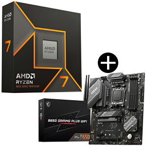 AMD Ryzen 7 9700X W/O Cooler WOF (8C/16T 3.8GHz 65W) CPU + MSI B650 GAMING PLUS WIFI }U[{[h Zbg