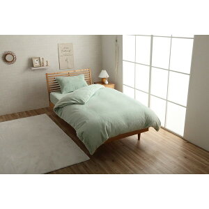 1192630360105 掛け布団カバー シングル ロング エコ フェイクファー 洗える ふとん 掛布団 カバー 2枚合わせ 毛布 リバーシブル フランネル 無地 La Pierce ピスタチオグリーン イケヒコ・コーポレ