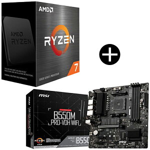 yKiz AMD Ryzen 7 5700X W/O Cooler CPU + MSI B550M PRO-VDH WIFI microATX}U[{[h Zbg