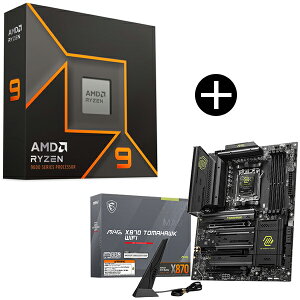 AMD Ryzen 9 9900X W/O Cooler WOF (12C/24TA4.4GHzA120W) CPU + MSI MAG X870 TOMAHAWK WIFI }U[{[h