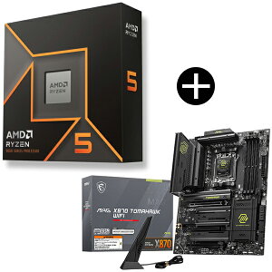 AMD Ryzen 5 9600X W/O Cooler WOF (6C/12TA3.9GHzA65W) CPU + MSI MAG X870 TOMAHAWK WIFI }U[{[h
