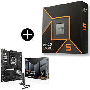 AMD Ryzen 5 9600X W/O Cooler WOF (6C/12TA3.9GHzA65W) CPU + ASUS TUF-GAMING X870-PLUS WIFI }U[{[h
