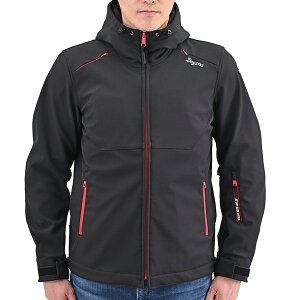 D48631 ジャケット 春秋冬 イージーソフト シェルパーカー DJ-017 ブラック/レッド 2XLサイズ デイトナ