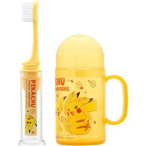 TRKS1 ポケモン ピカチュウ スケーター 歯ブラシ 携帯用 携帯 トラベルセット 子供 歯ブラシケース はぶらし 毛の硬さ普通 14.5cm お出かけ 小学生 幼稚園 保育園 旅行