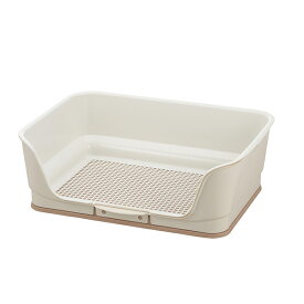 リッチェル 犬トイレ 犬 トイレ トイレトレー 囲い オス メッシュ はみ出し 体重目安8kg以下 お掃除簡単ステップ壁付トイレ アイボリー レギュラー
