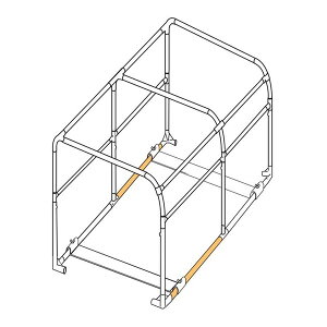 DCC639-P5 バイクガレージ2250カベ 交換用パイプ DOPPELGANGER オレンジ 【日時指定不可】 メーカー直送