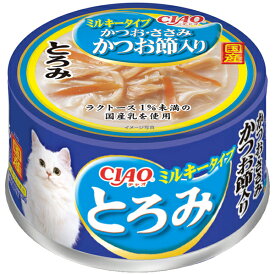 いなばペットフード CIAO とろみ ミルキータイプ かつお・ささみ かつお節入り 80g 猫 ウェットフード キャットフード いなば 缶詰 水分補給 とろみ ささみ