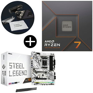 yKiz AMD Ryzen7 7700X W/O Cooler CPU + ASRock B650 Steel Legend WiFi }U[{[h + ASRockIWi}EXpbh Zbg