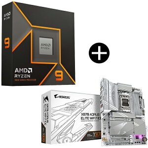 AMD Ryzen 9 9900X W/O Cooler WOF (12C/24TA4.4GHzA120W) CPU + GIGABYTE X870 A ELITE WF7 ICE }U[{[h Zbg