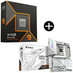 AMD Ryzen 9 9900X W/O Cooler WOF (12C/24TA4.4GHzA120W) CPU + GIGABYTE X870E AORUS PRO ICE }U[{[h Zbg