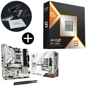 AMD Ryzen 9 9950X3D CPU + ASRock B850M Steel Legend WiFi Micro-ATX}U[{[h + ASRockIWi}EXpbh Zbg