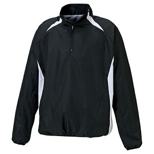 ゼット 野球ウエア 長袖ハーフジップジャンパー ブラック/ホワイトA M BOV335 1911A ZETT