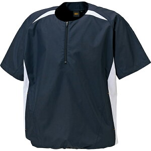 【エントリーでP10倍!24日20:00-27日9:59】 ゼット 野球ウエア 半袖ハーフジップジャンパー ネイビー/ホワイトA O BOV535H 2911A ZETT