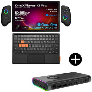 One XPLayer ONEX1PRO376440 |[^uQ[~OPC 10.95^/64GB/4TB + One-Netbook Technology ONEXGPU OtBbN{[h Zbg