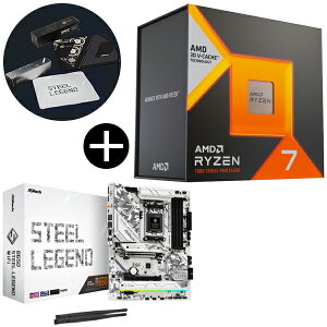 AMD Ryzen7 7800X3D W/O Cooler (8C/16T 4.2Ghz 120W) 100-100000910WOF Q[~OvZbT[ + ASRock B650 Steel Legend WiFi }U[{[h + ASRockIWi}EXpbh Zbg