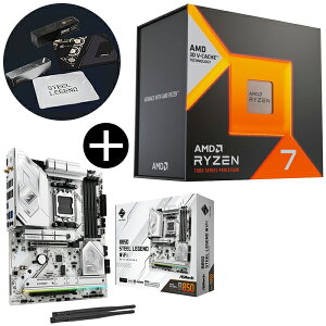 AMD Ryzen7 7800X3D W/O Cooler (8C/16T 4.2Ghz 120W) 100-100000910WOF Q[~OvZbT[ + ASRock B850 Steel Legend WiFi ATX}U[{[h + ASRockIWi}EXpbh Zbg